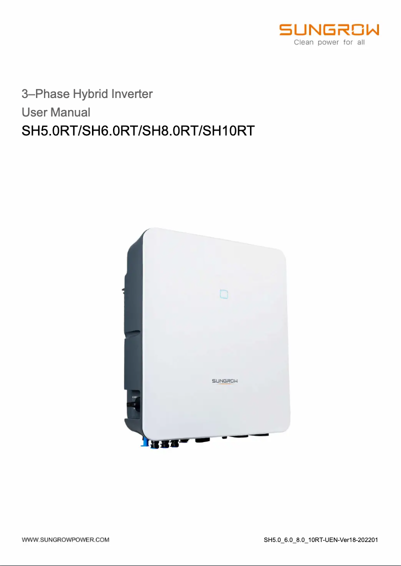 Página 1 del manual Manual de usuario Sungrow SH6.0RT