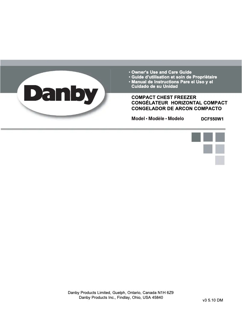 Page 1 de la notice Manuel utilisateur Danby DCF550W1