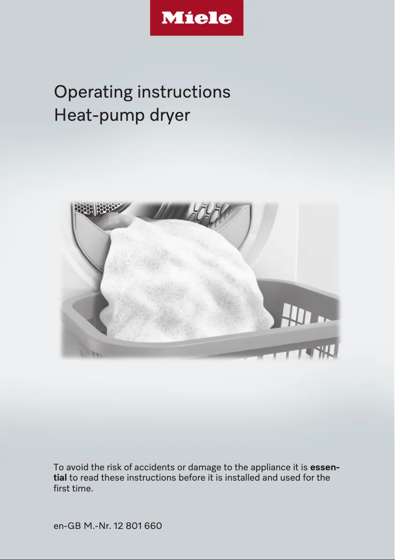 Page 1 de la notice Manuel utilisateur Miele TCR780 WP