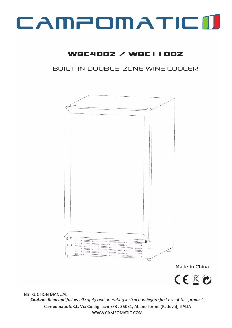 Image de la première page du manuel de l'appareil WBC40DZ