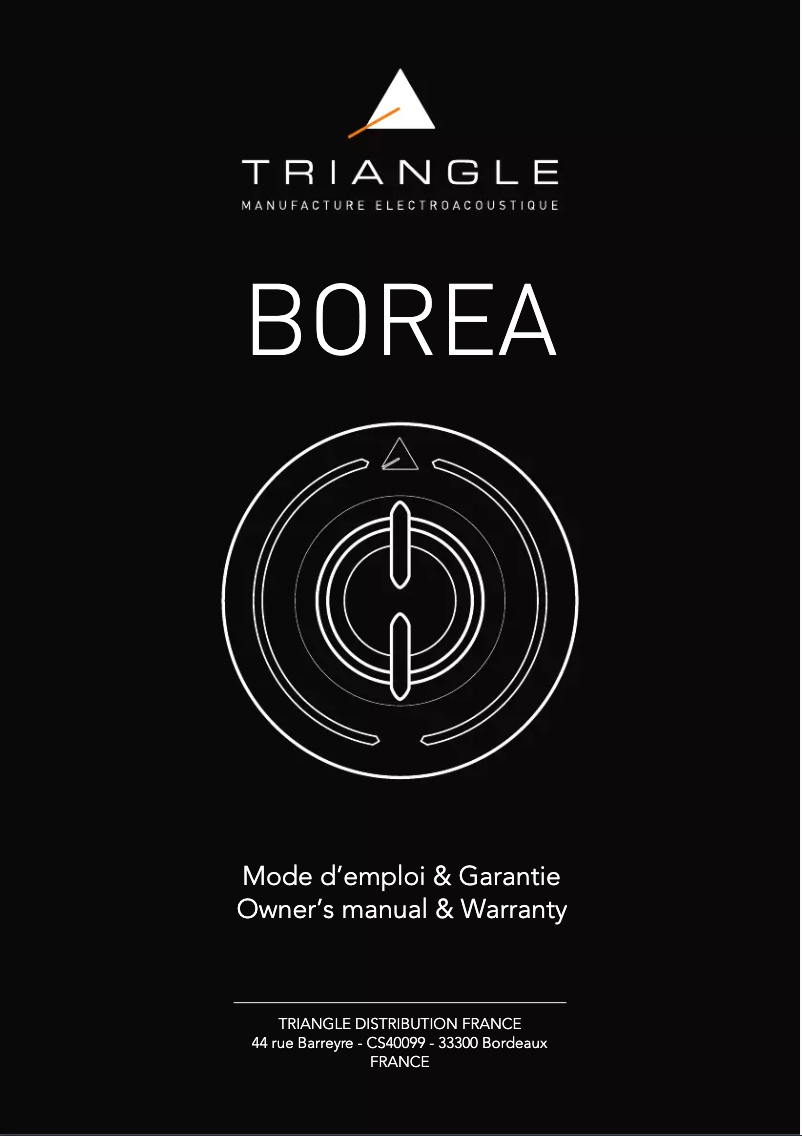 Image de la première page du manuel de l'appareil Borea BRA1