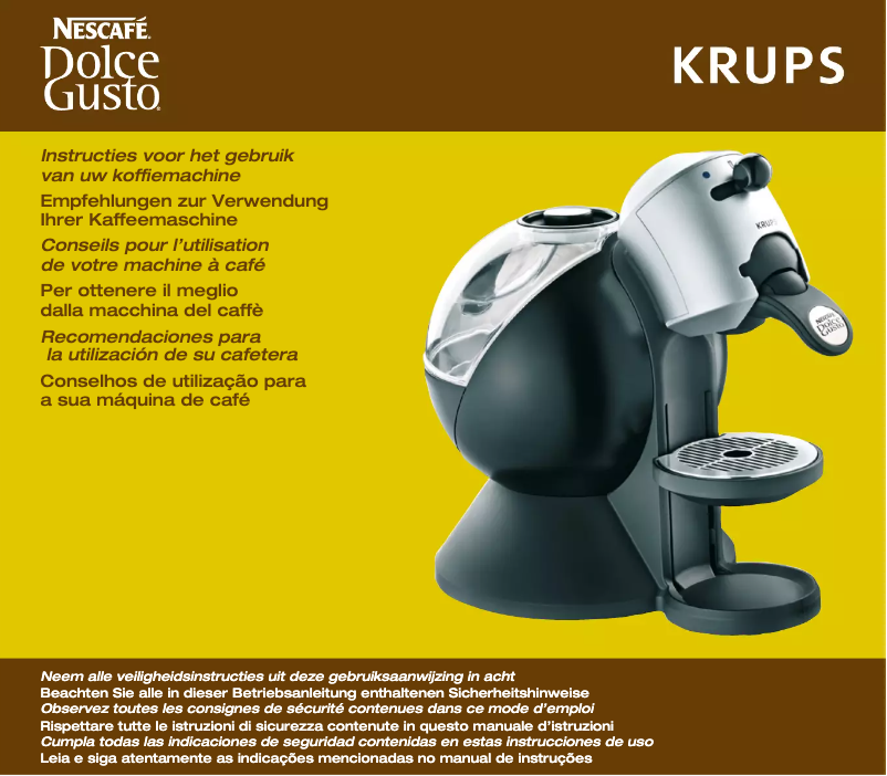 Page 1 de la notice Manuel utilisateur Krups Nescafe Dolce Gusto KP2002