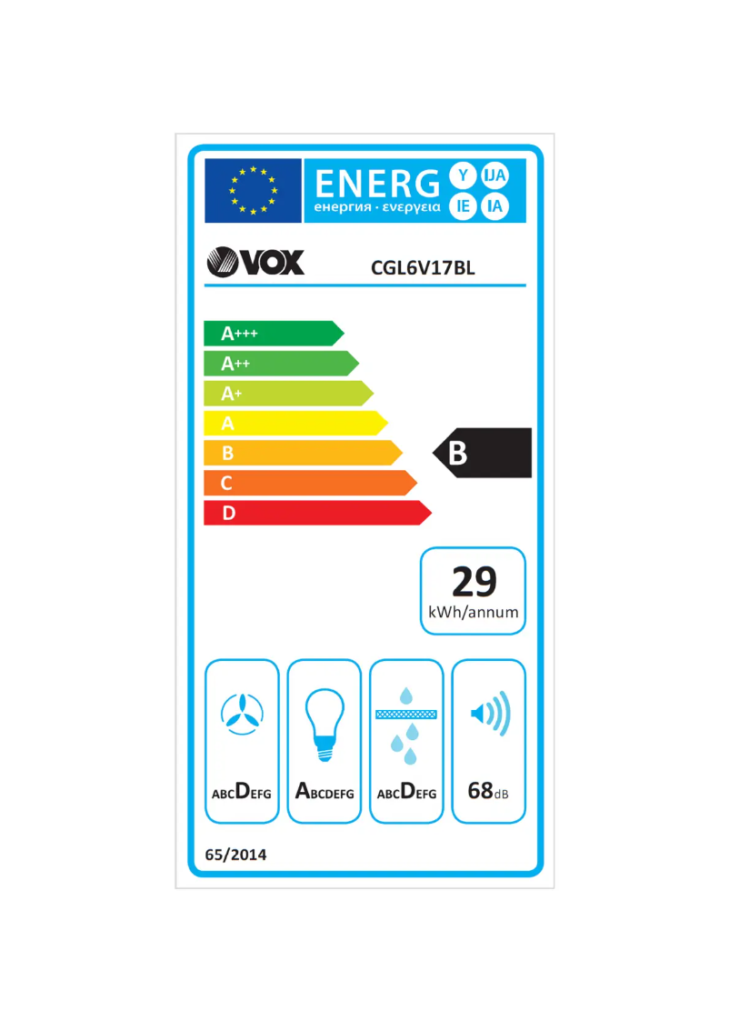 Página 1 del manual Etiqueta energética VOX CGL6V17BL