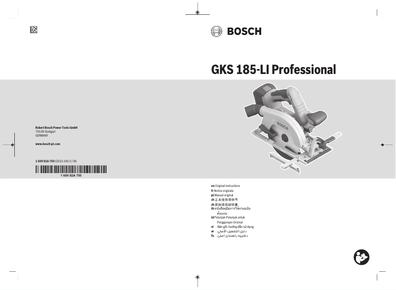 Page n°1 - Manuel utilisateur Bosch GKS 18V-57-2 Professional