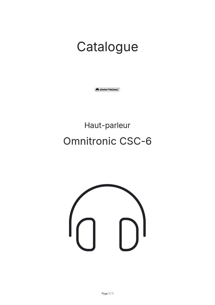 Page n°1 - Catalogue Omnitronic CSC-6