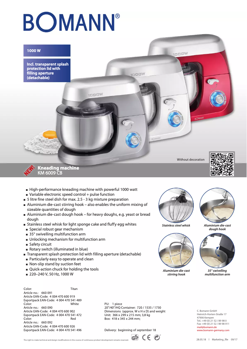 Image de la première page du manuel de l'appareil KM 6009 CB