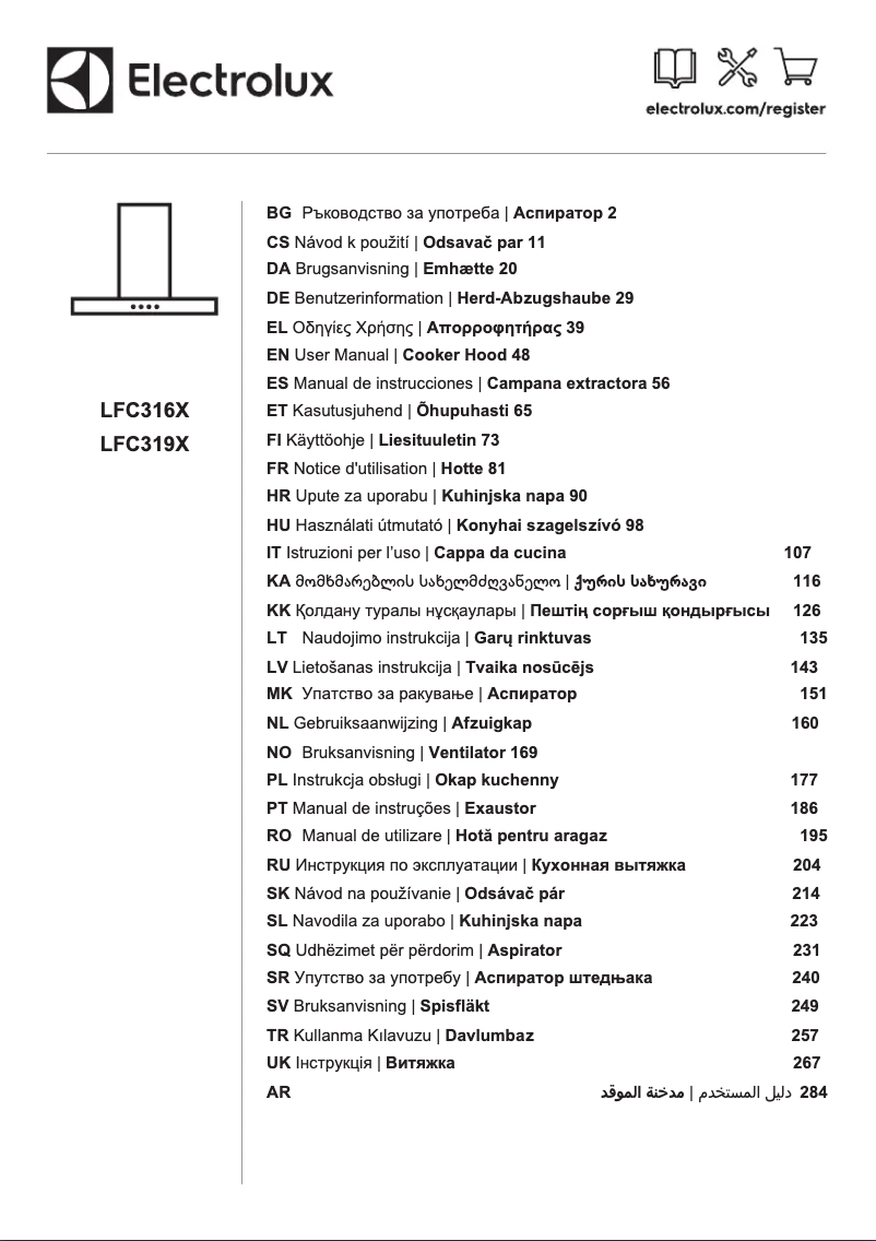 Página 1 del manual Manual de usuario Electrolux LFC319X