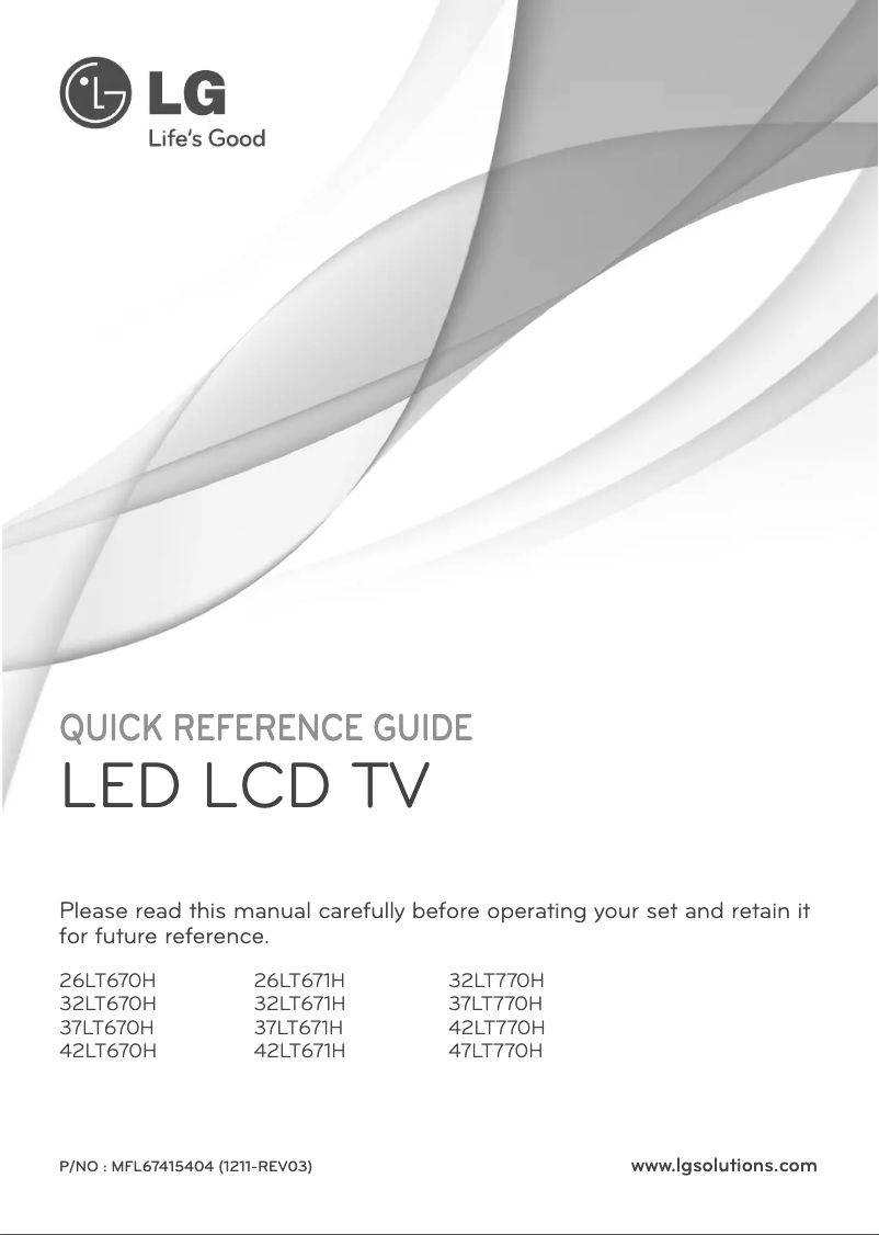 Page 1 de la notice Manuel utilisateur LG 37LT770H