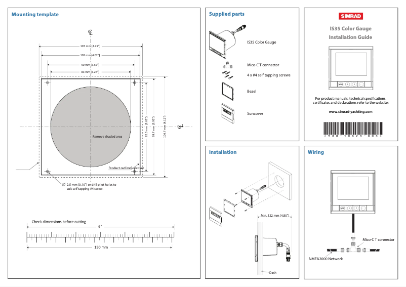 Page 1 de la notice Guide d'installation Simrad IS35