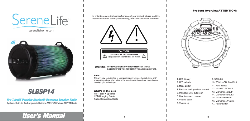 Imagen de la primera página del manual del dispositivo AZSLBSP14