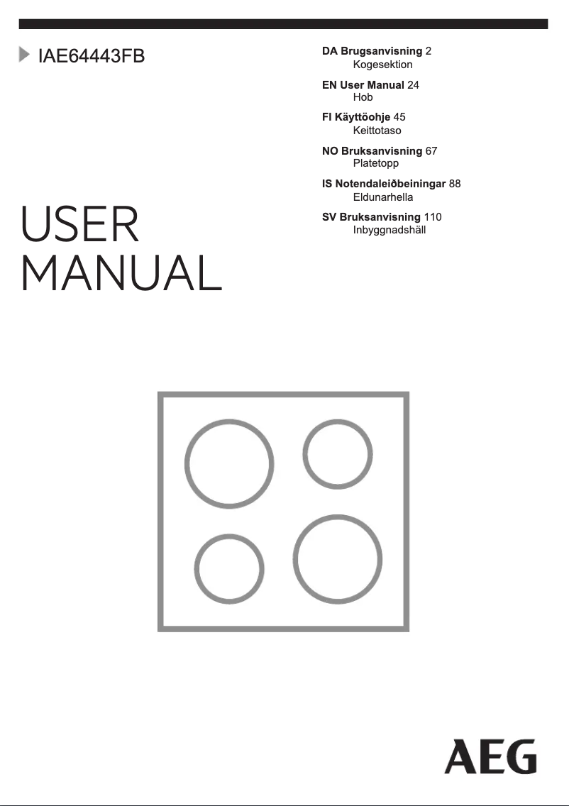 Page n°1 - Manuel utilisateur AEG IAE64443FB
