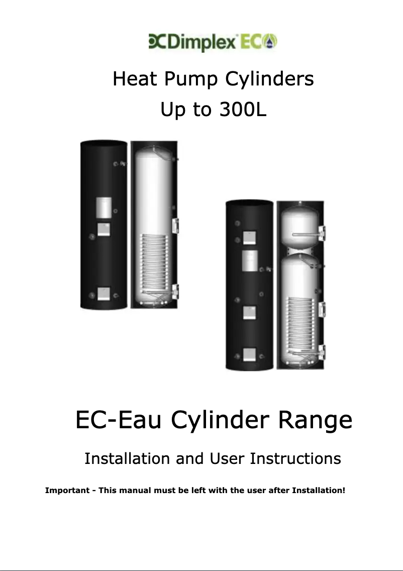 Page 1 of the manual User Manual Dimplex ECS150HP75-580