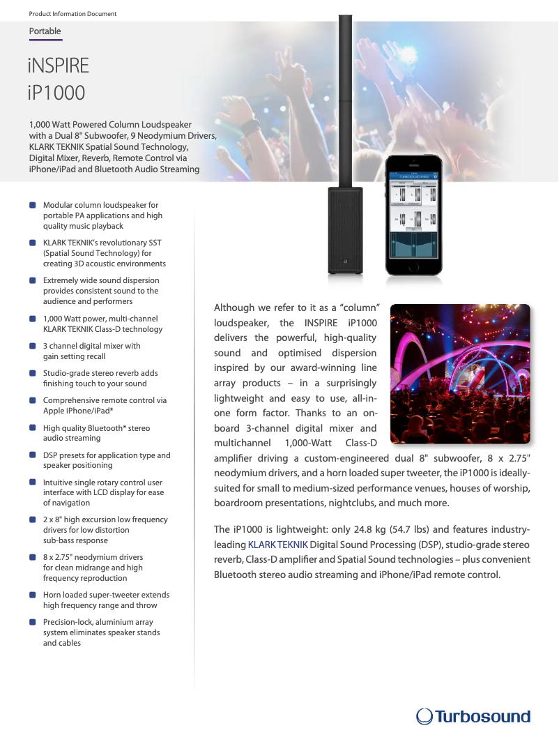 Image de la première page du manuel de l'appareil iNSPIRE iP1000 V2