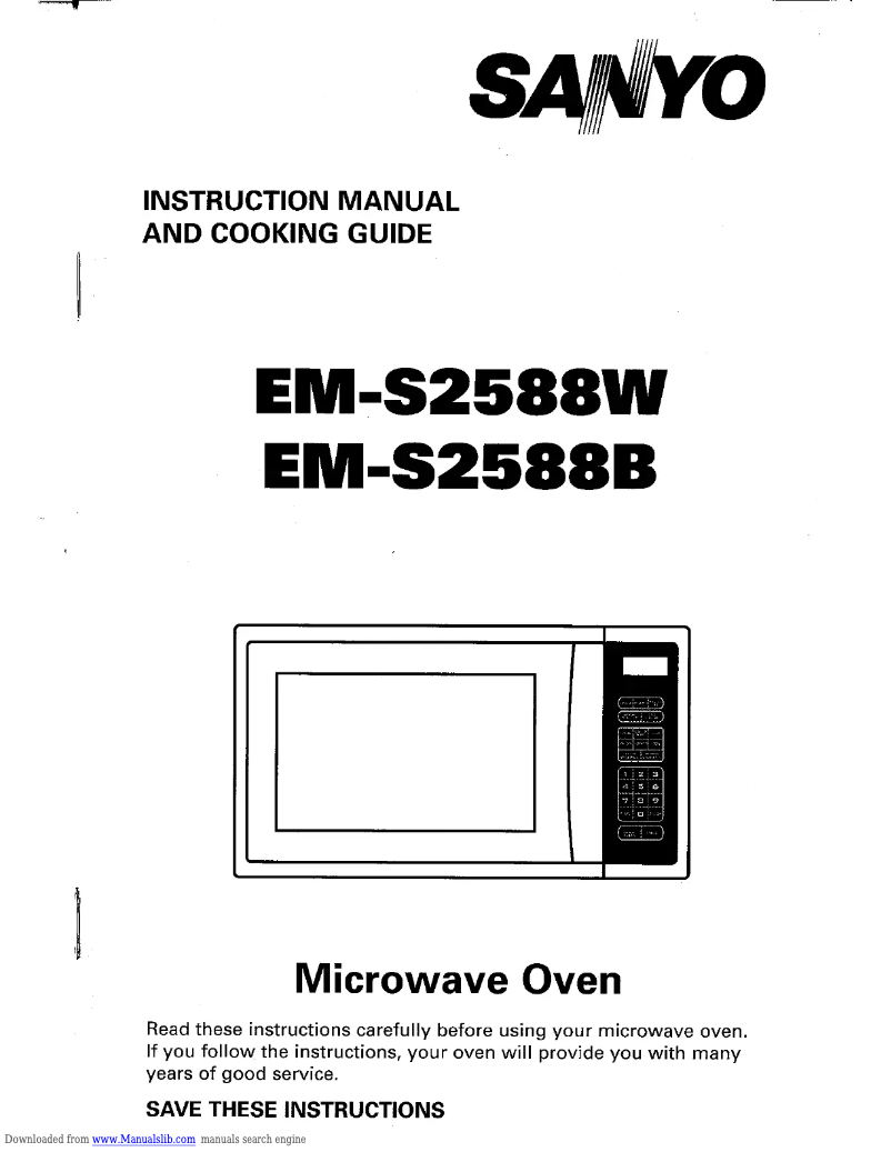Page 1 of the manual User Manual Sanyo EM-S2588W