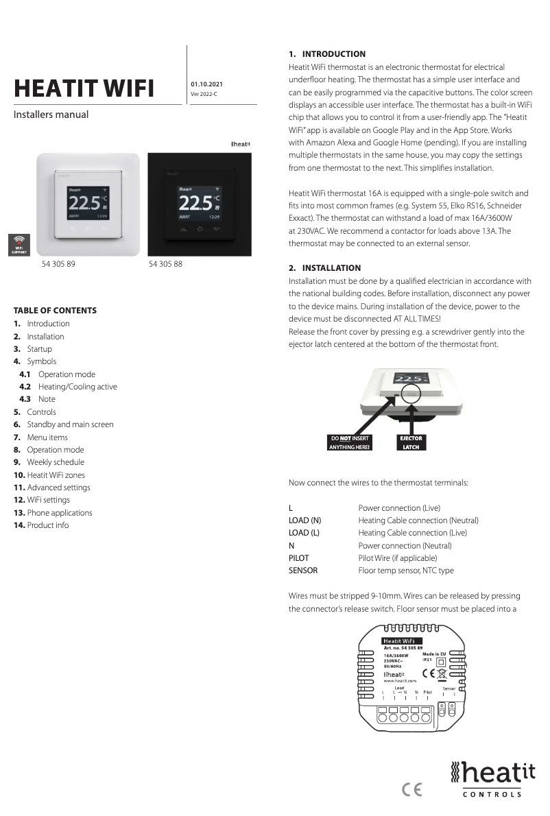 Page n°1 - Manuel utilisateur Heatit WiFi