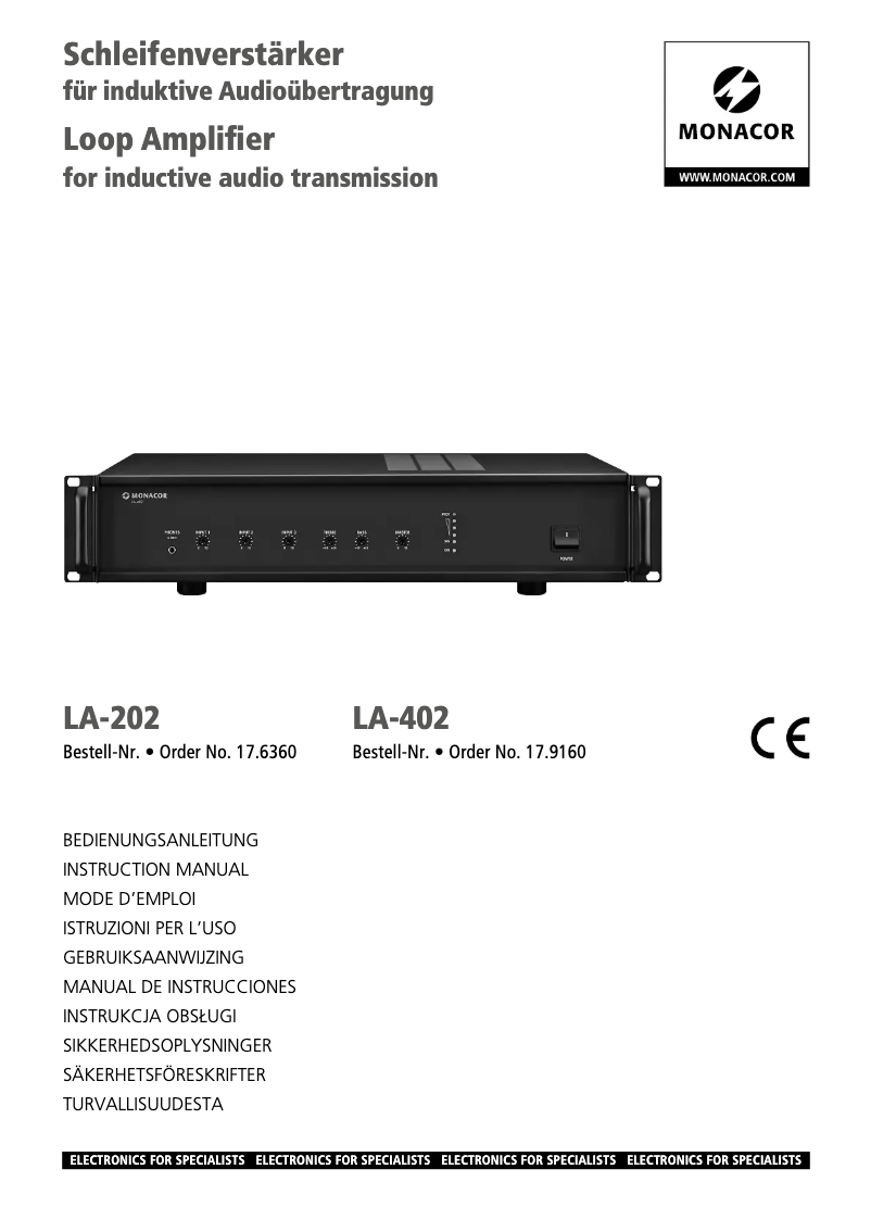 Page n°1 - Manuel utilisateur Monacor LA-202