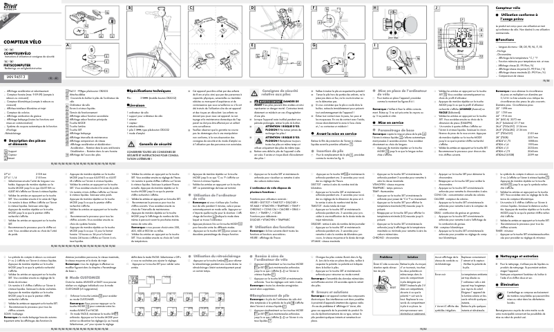 Page 1 de la notice Manuel utilisateur Crivit Z31335A