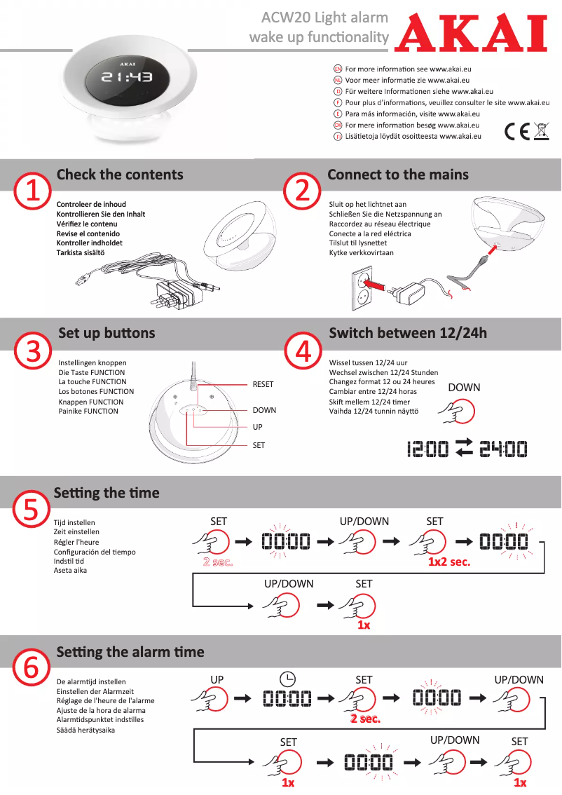 Page 1 de la notice Manuel utilisateur AKAI ACW20