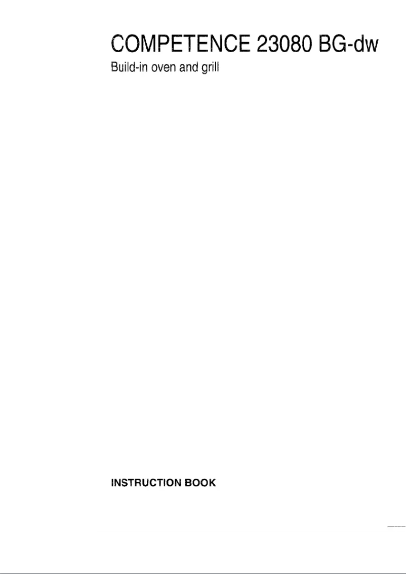 Page n°1 - Manuel utilisateur AEG Competence 23080 BG W