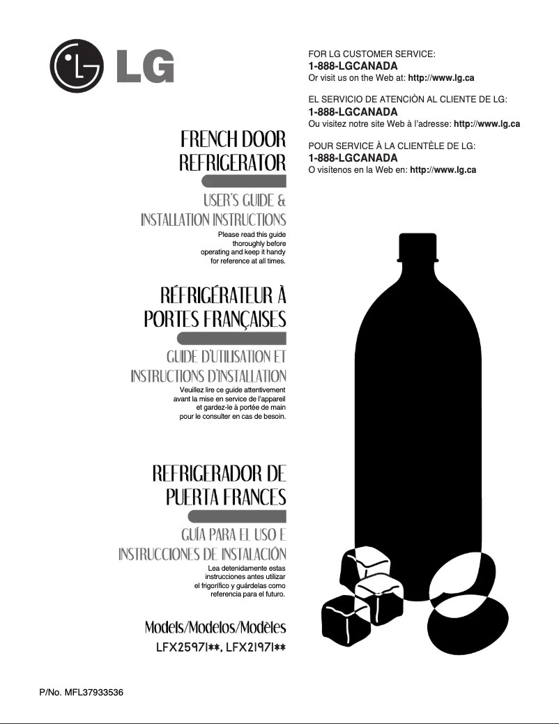 Page 1 de la notice Manuel utilisateur LG LFX25971SW