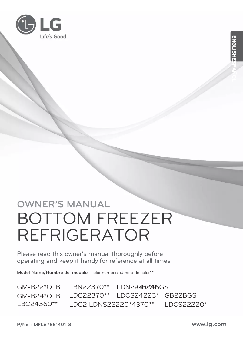 Page 1 de la notice Manuel utilisateur LG LFC21776