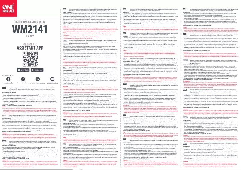 Page 1 de la notice Manuel utilisateur One for all WM 2141