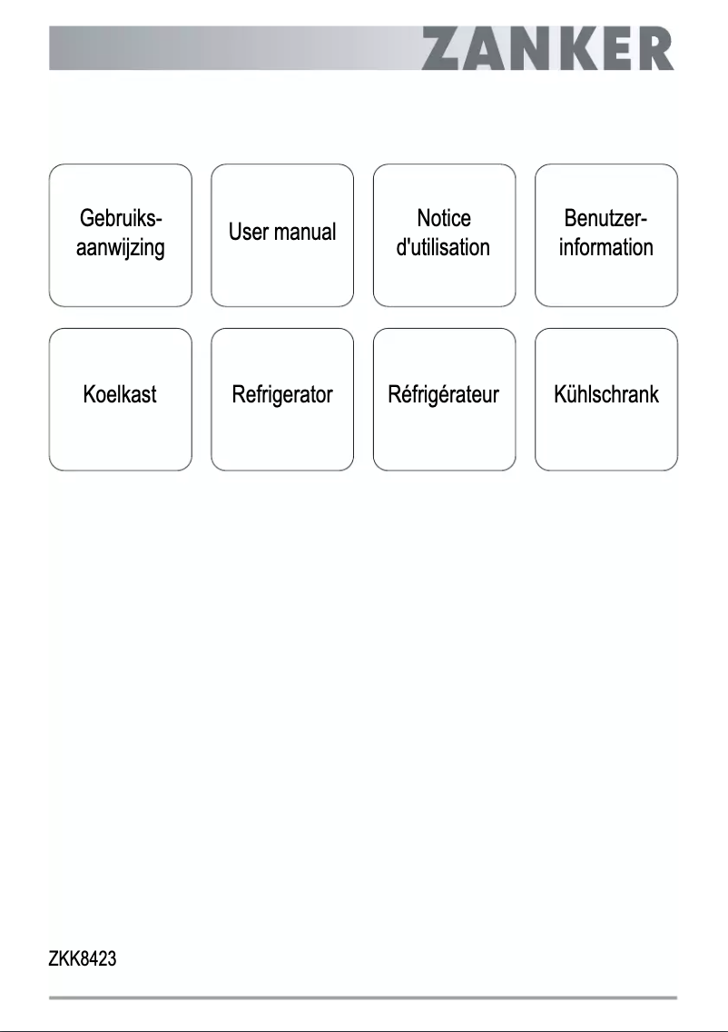 Page 1 de la notice Manuel utilisateur Zanker ZKK 8423