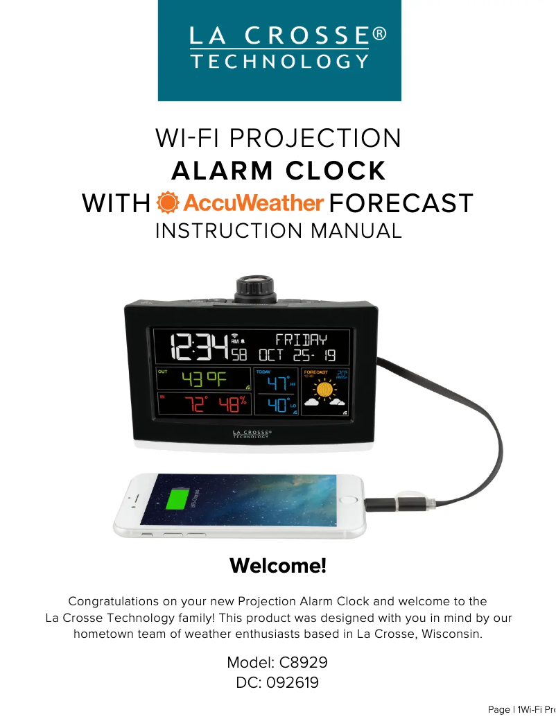 Page n°1 - Manuel utilisateur La Crosse Technology C82929