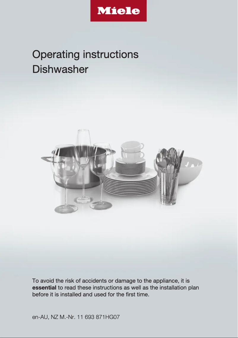 Page n°1 - Manuel utilisateur Miele G 5210 SCi Active Plus