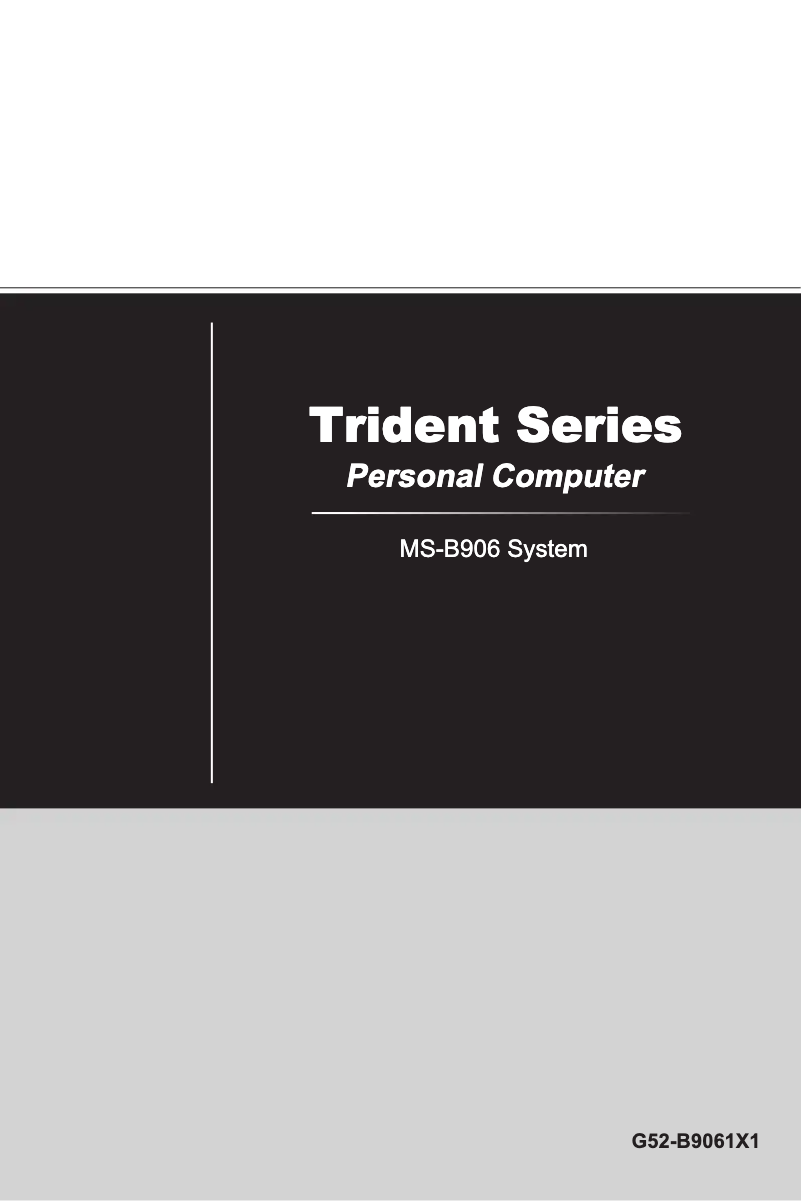 Page n°1 - Manuel utilisateur MSI Trident -006DE