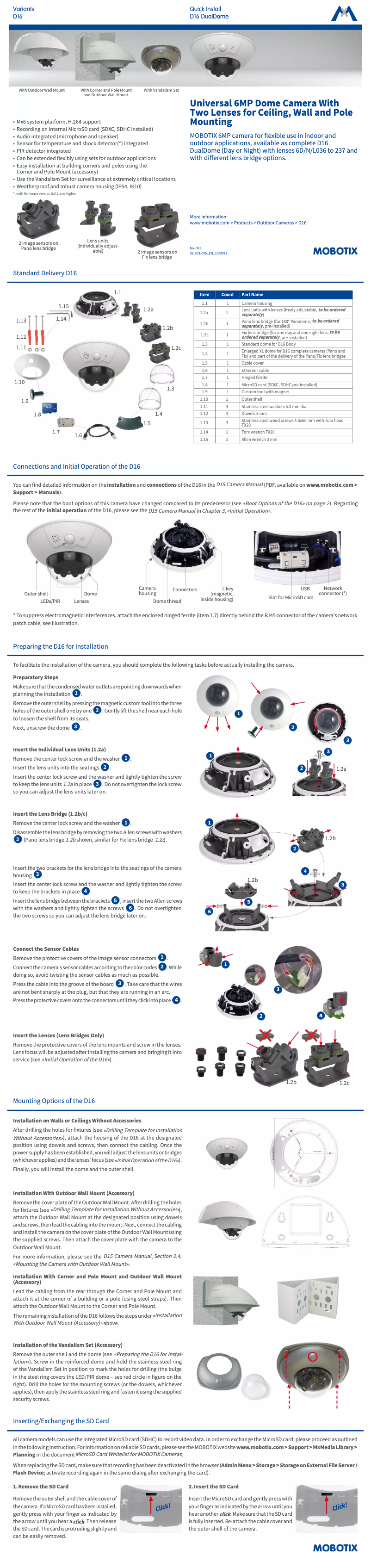 Page n°1 - Manuel utilisateur Mobotix MX-D16A-F-6D6N036