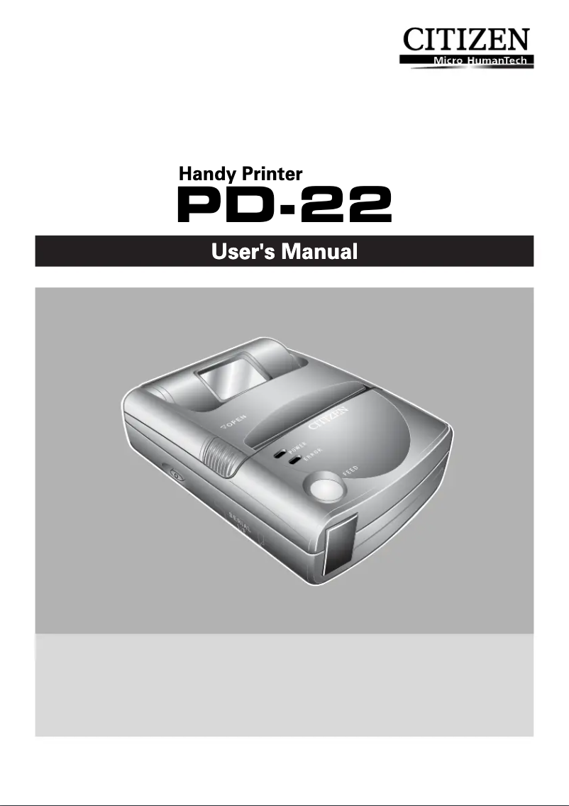 Page n°1 - Manuel utilisateur Citizen PD-22