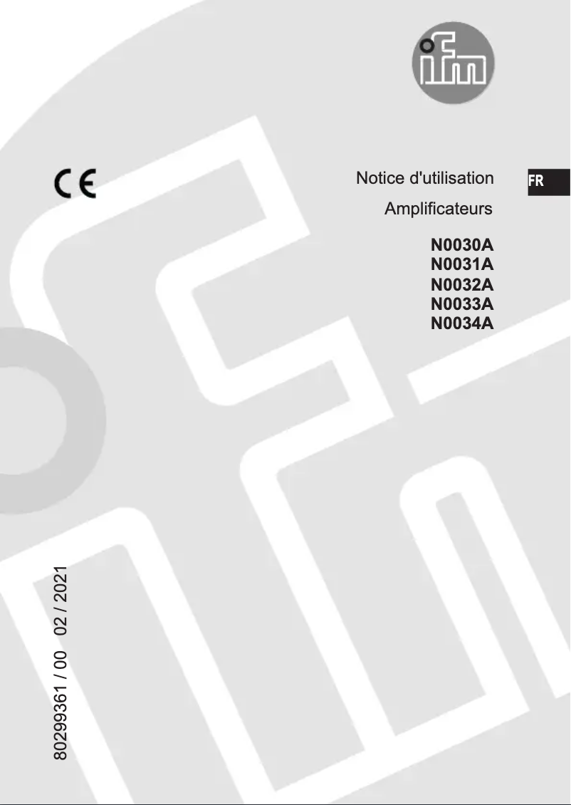 Page n°1 - Manuel utilisateur IFM N0033A