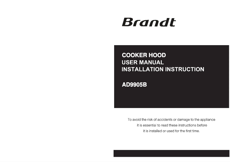 Page 1 de la notice Manuel utilisateur Brandt AD9905B