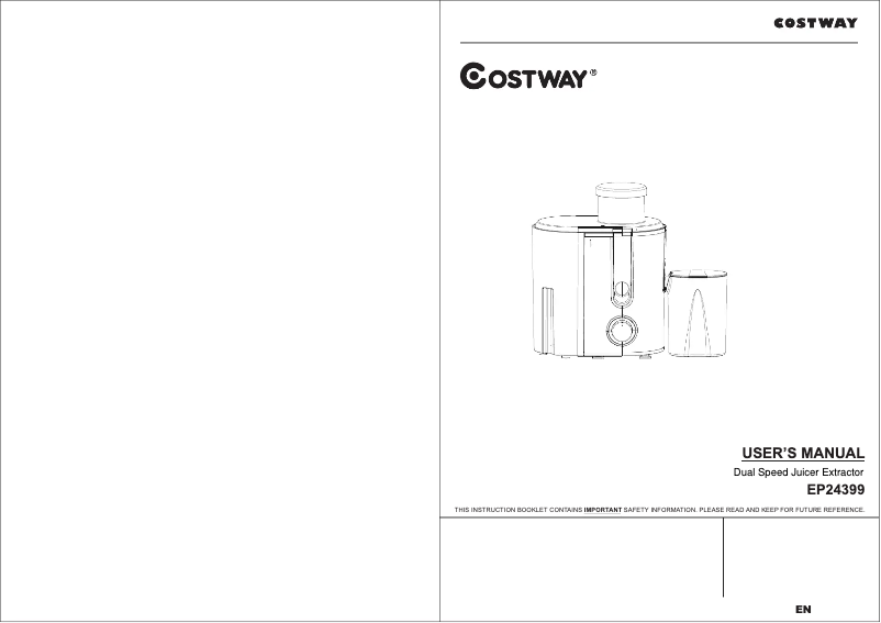 Page n°1 - Manuel utilisateur Costway EP24399