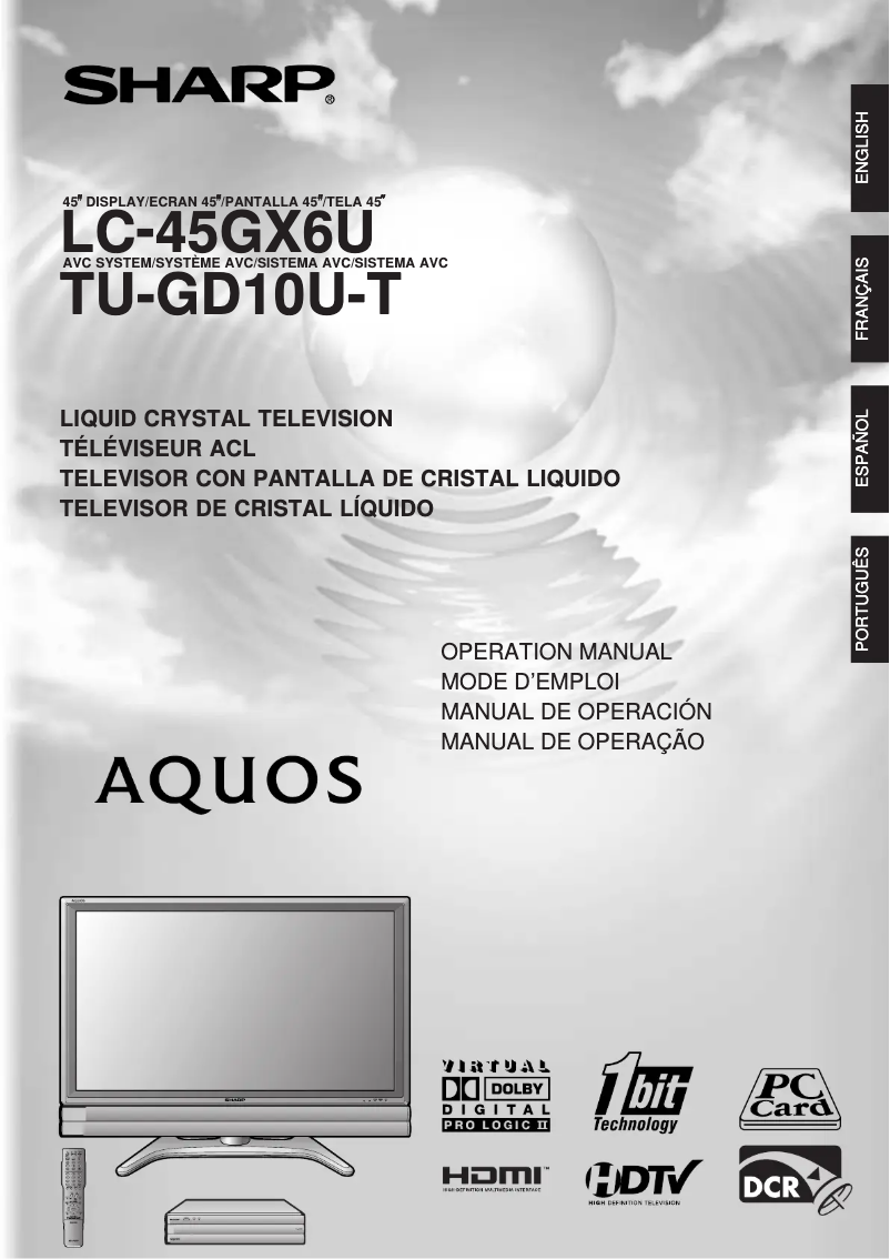 Page 1 de la notice Manuel utilisateur Sharp TU-GD10UT