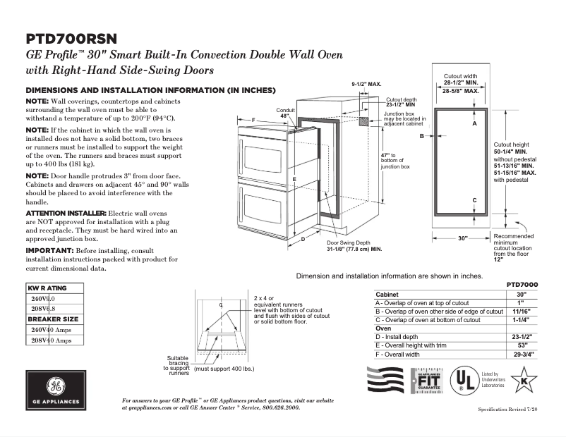 Imagen de la primera página del manual del dispositivo Profile PTD700RSNSS