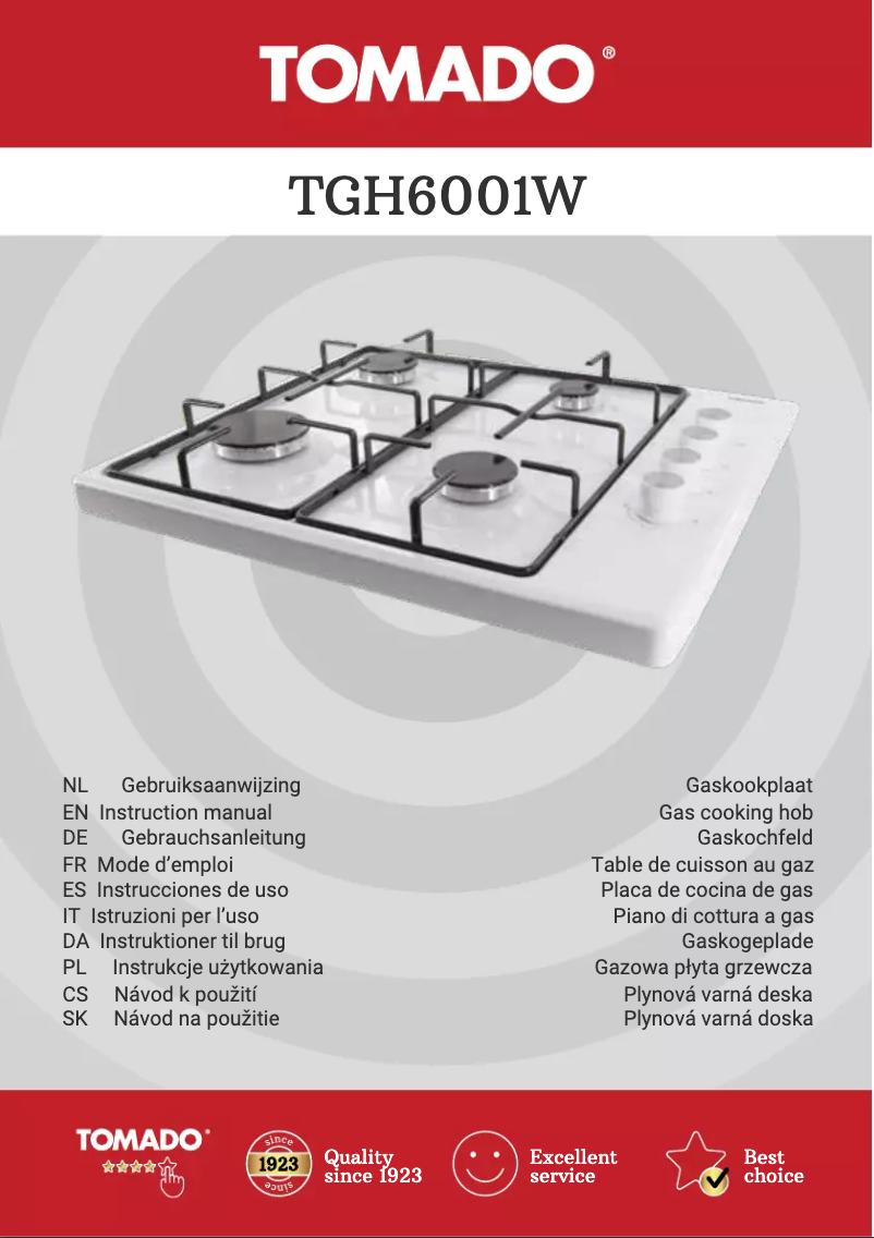 Page n°1 - Manuel utilisateur Tomado TGH6001W