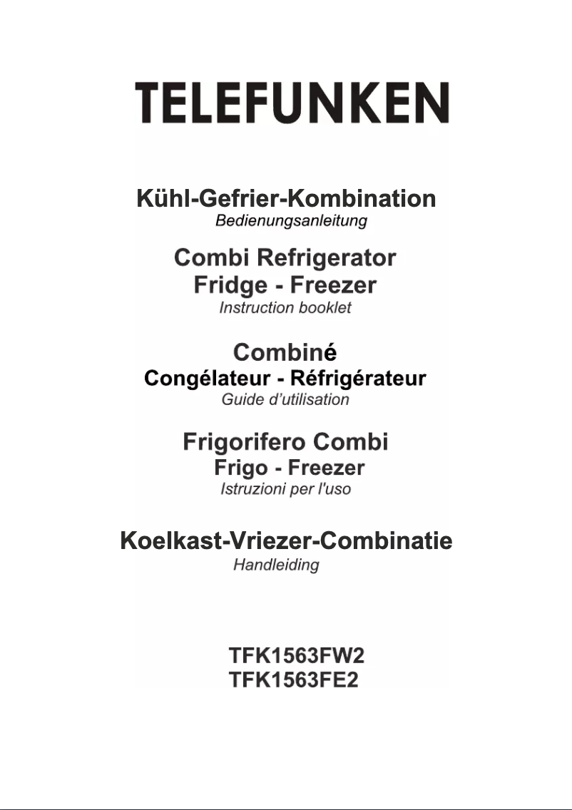 Page n°1 - Manuel utilisateur Telefunken TFK1563FW2