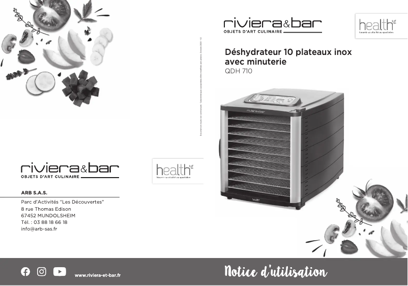Page 1 de la notice Manuel utilisateur Riviera & Bar QDH710