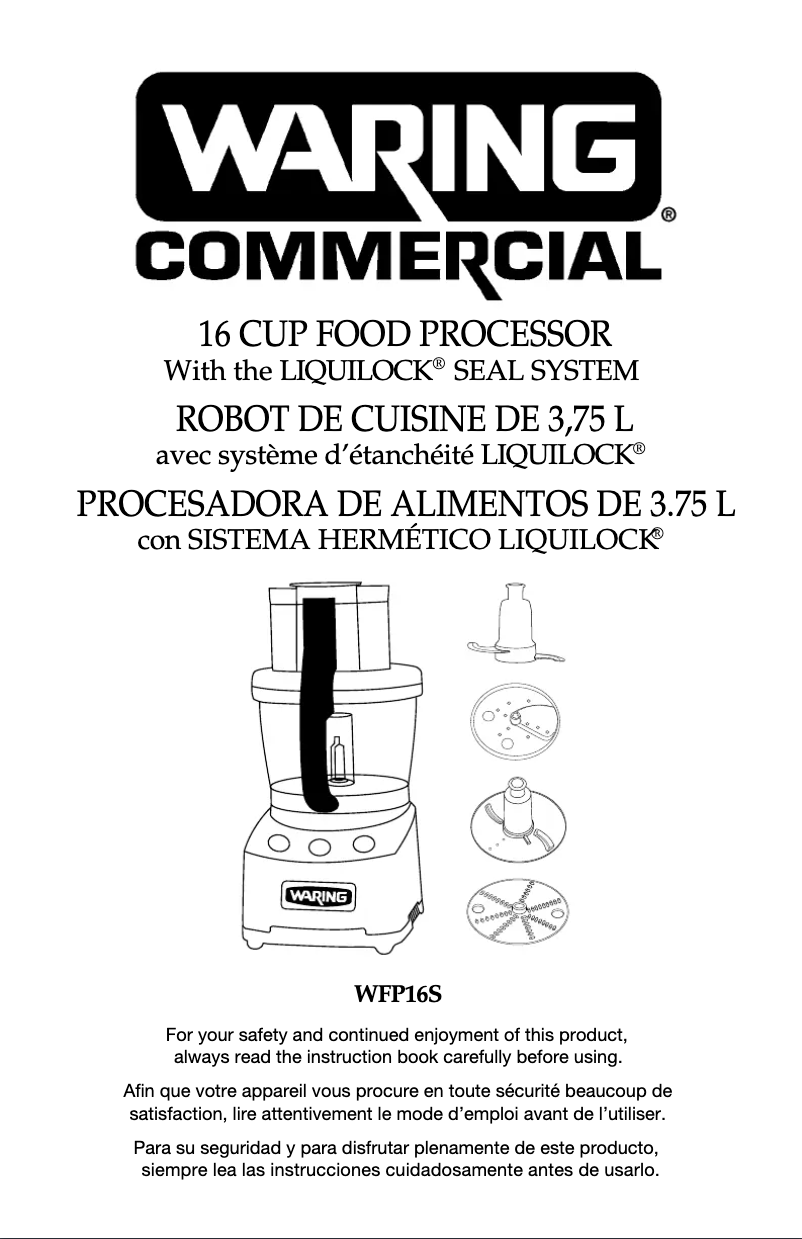 Page n°1 - Manuel utilisateur Waring Commercial WFP16SCD