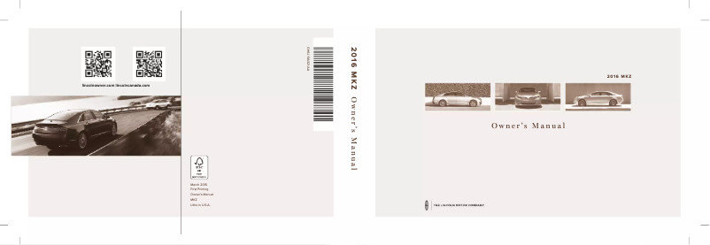 Image de la première page du manuel de l'appareil MKZ (2016)