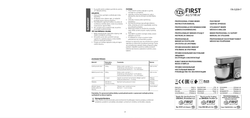 Image de la première page du manuel de l'appareil FA-5259-7