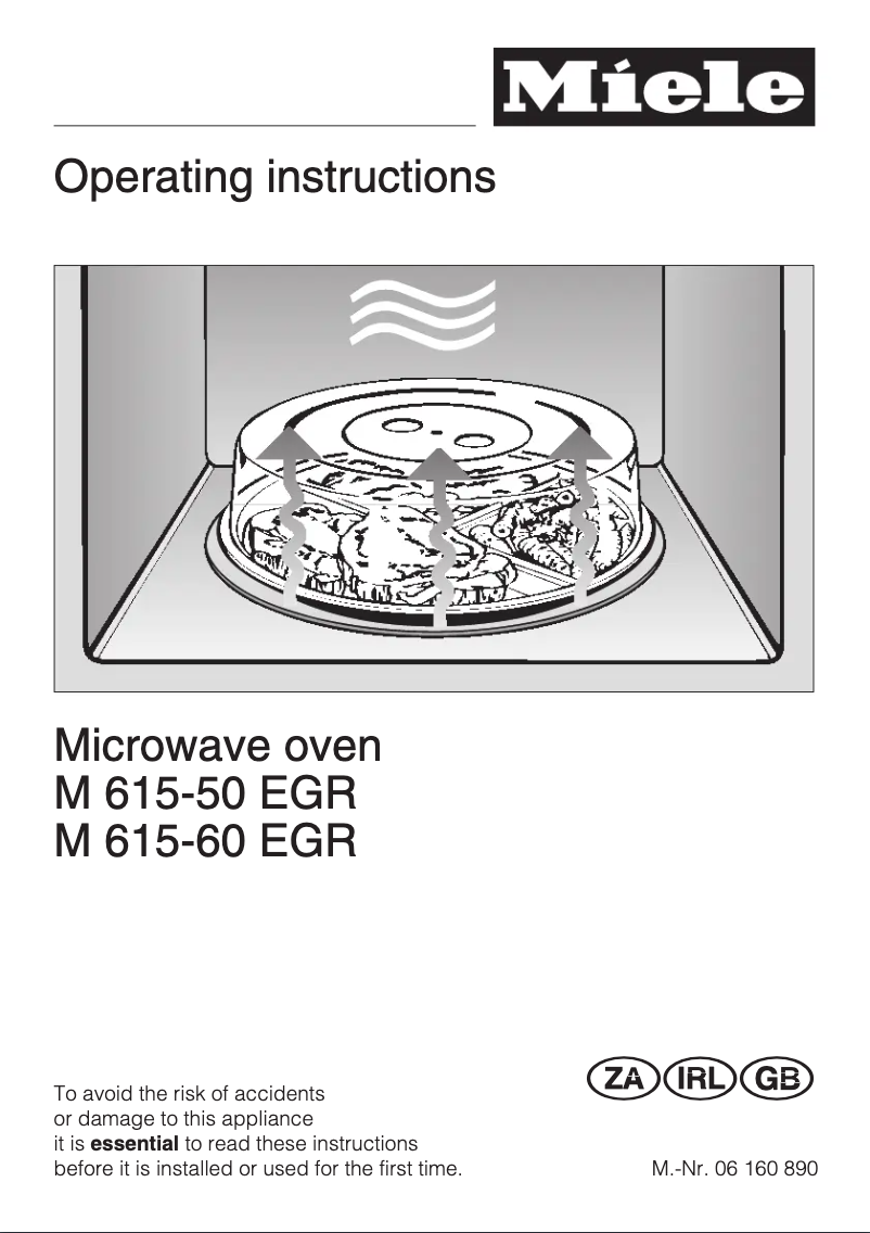 Page n°1 - Manuel utilisateur Miele M 615-50 EGR