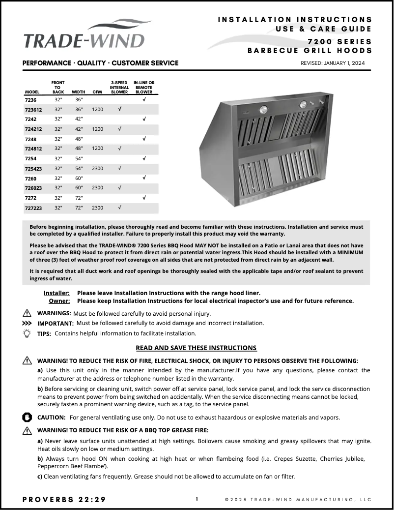 Página 1 del manual Manual de usuario Trade-Wind 7254