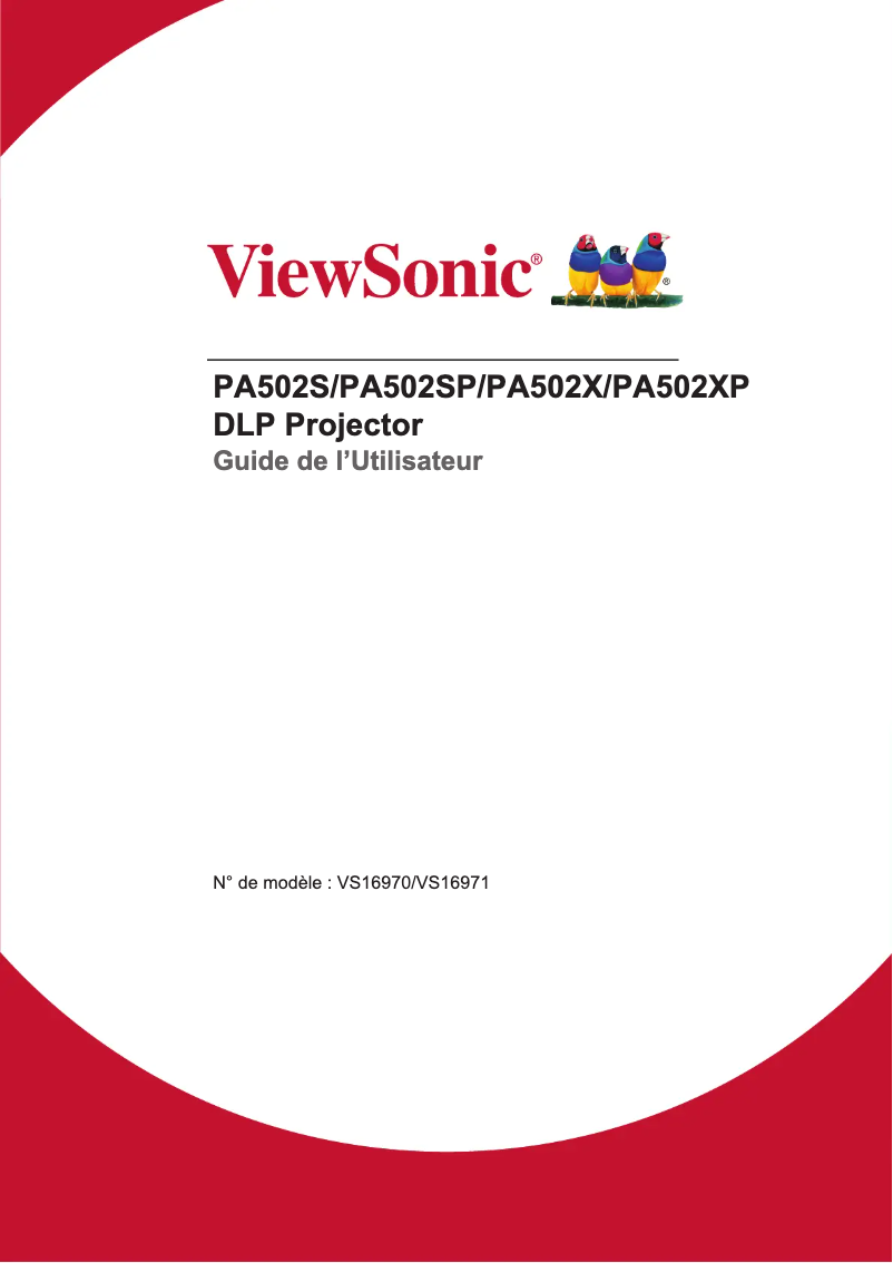Page n°1 - Manuel utilisateur Viewsonic PA502X