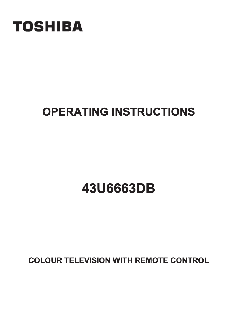 Page n°1 - Manuel utilisateur Toshiba 43U6663DB543