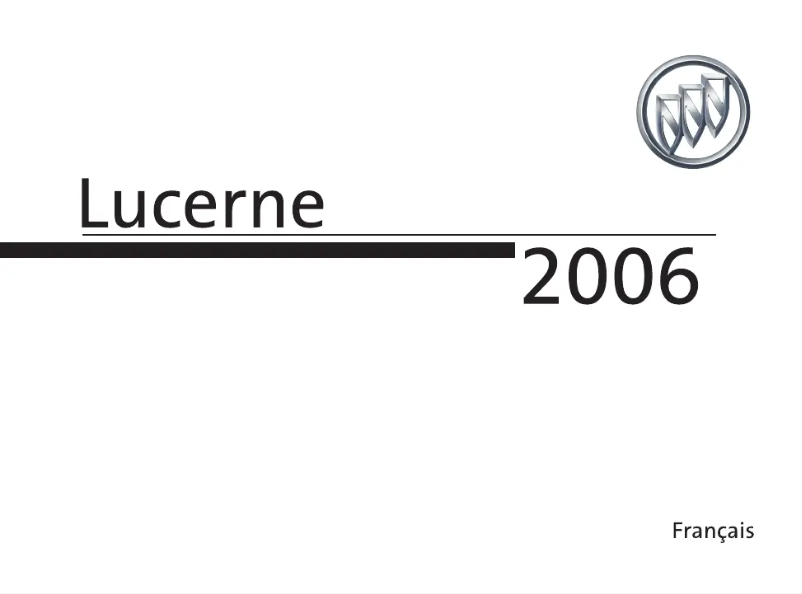 Page n°1 - Manuel utilisateur Buick Lucerne (2006)