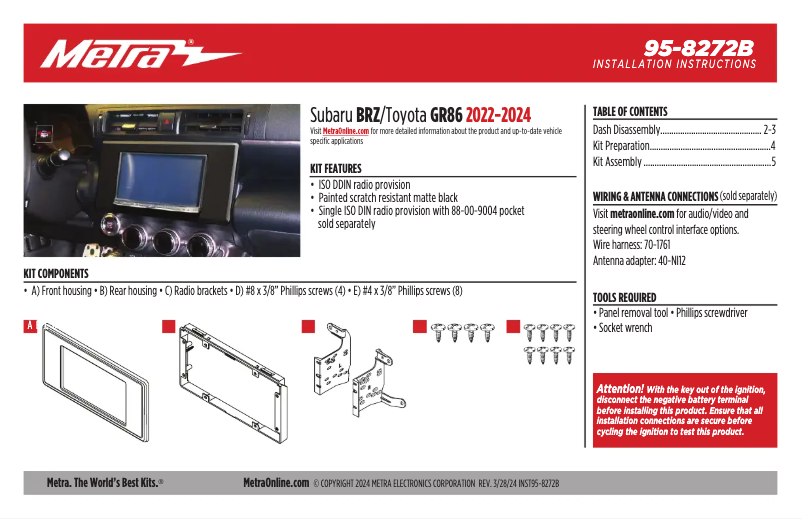 Image de la première page du manuel de l'appareil 95-8272B