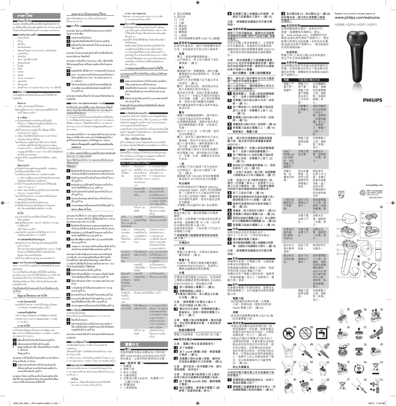 Page 1 de la notice Manuel utilisateur Philips HQ915